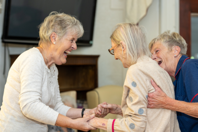 Resident enjoying a dance activity